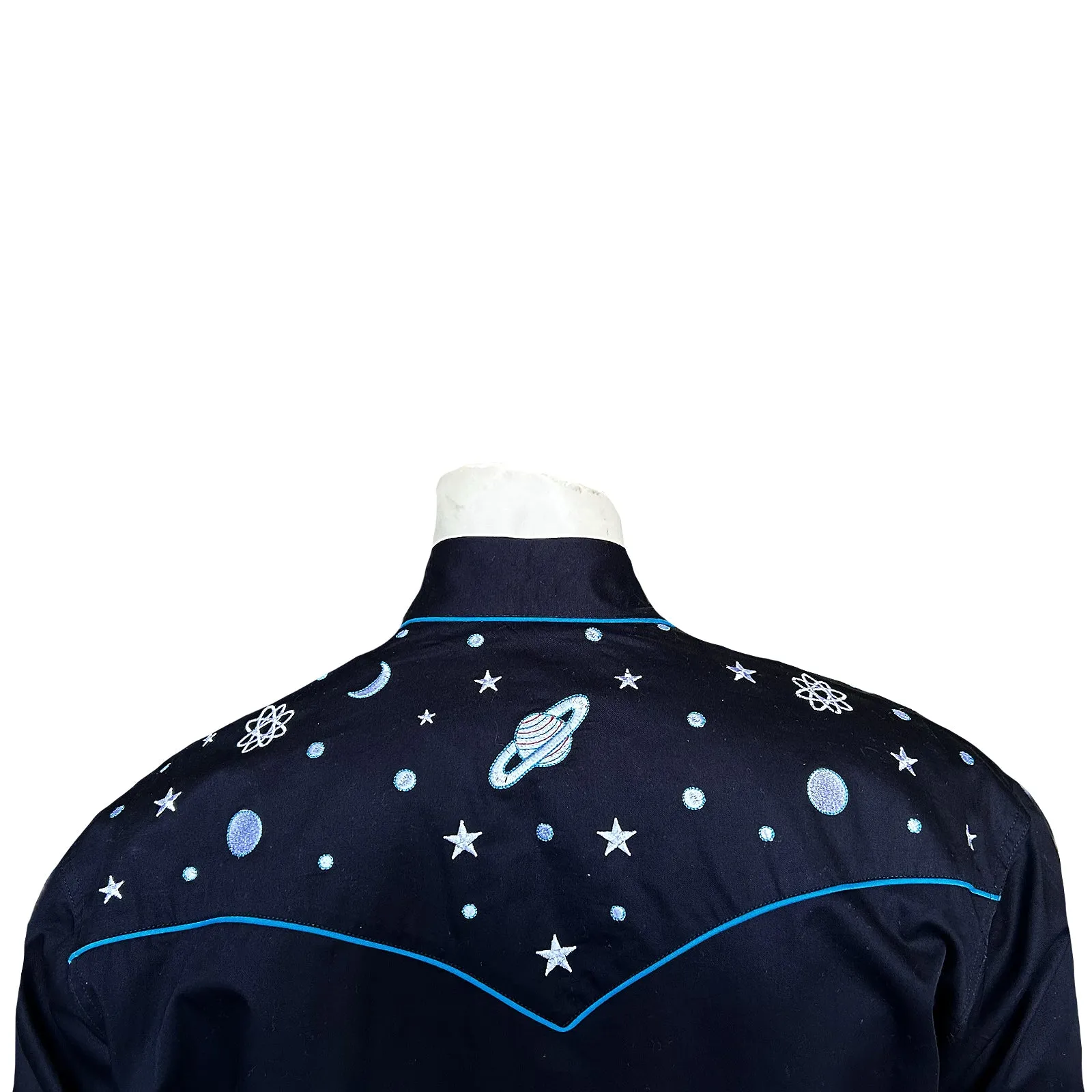 Men's Out of This World Embroidered Black Western Shirt