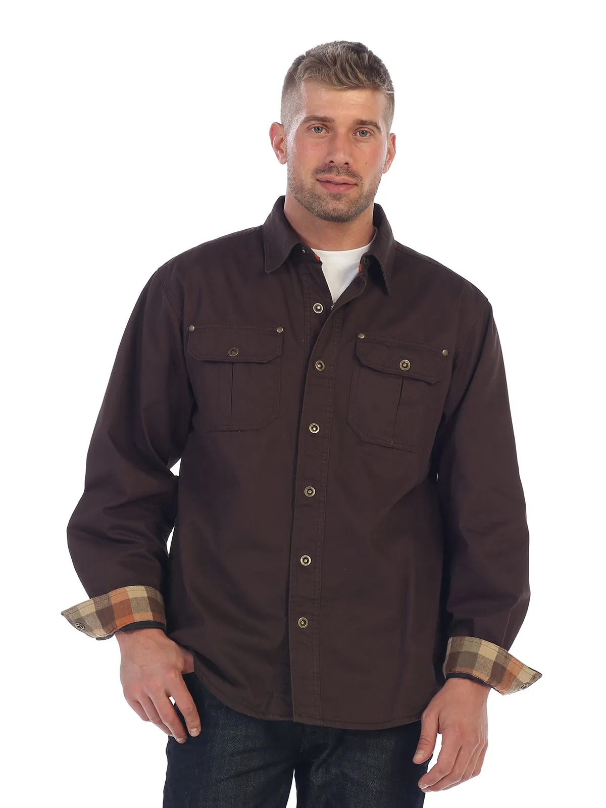 Men's Twill Jacket with Flannel Lining