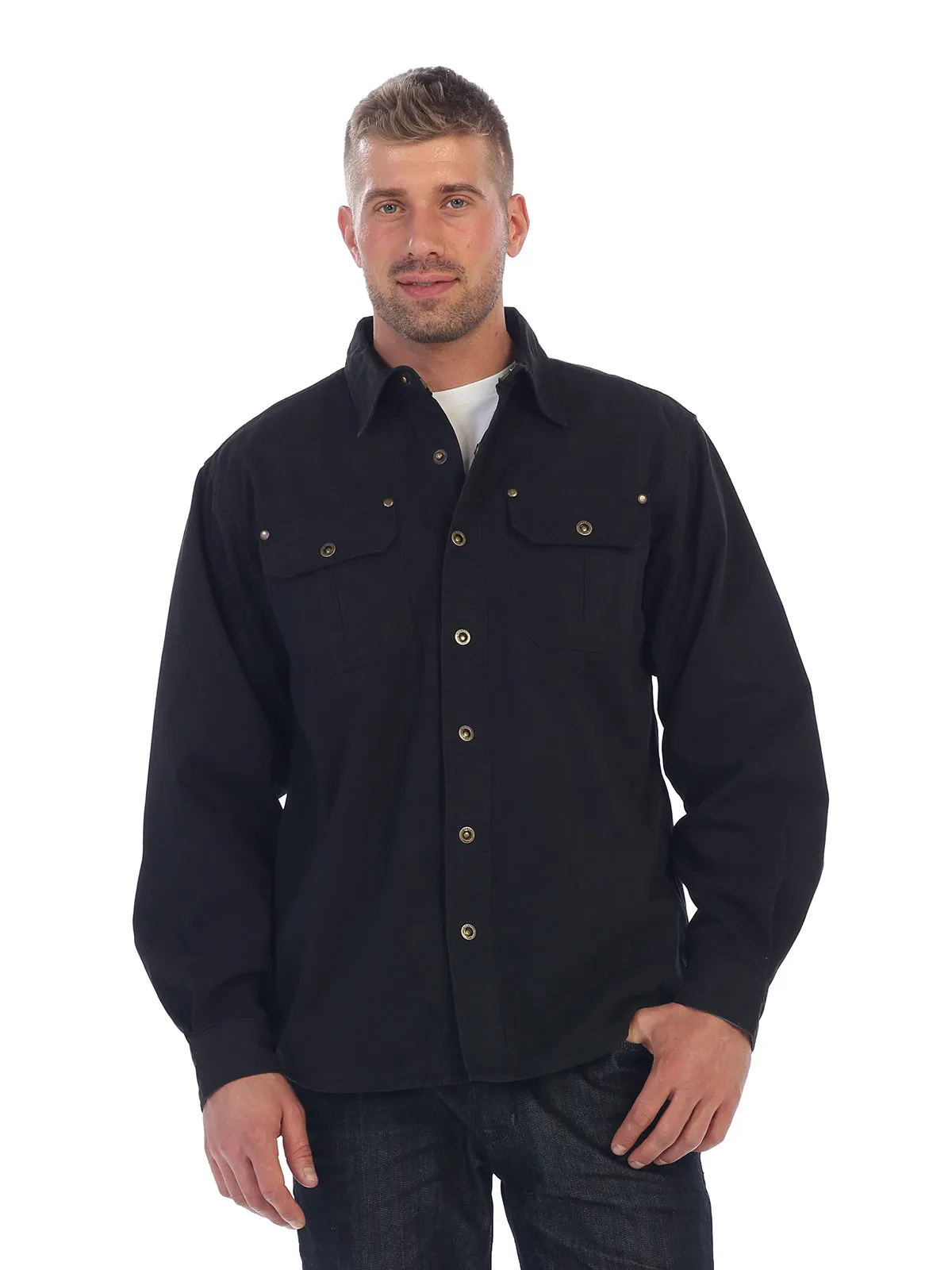 Men's Twill Jacket with Flannel Lining