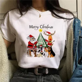 Merry Christmas Dachshund Women‘s T Shirt