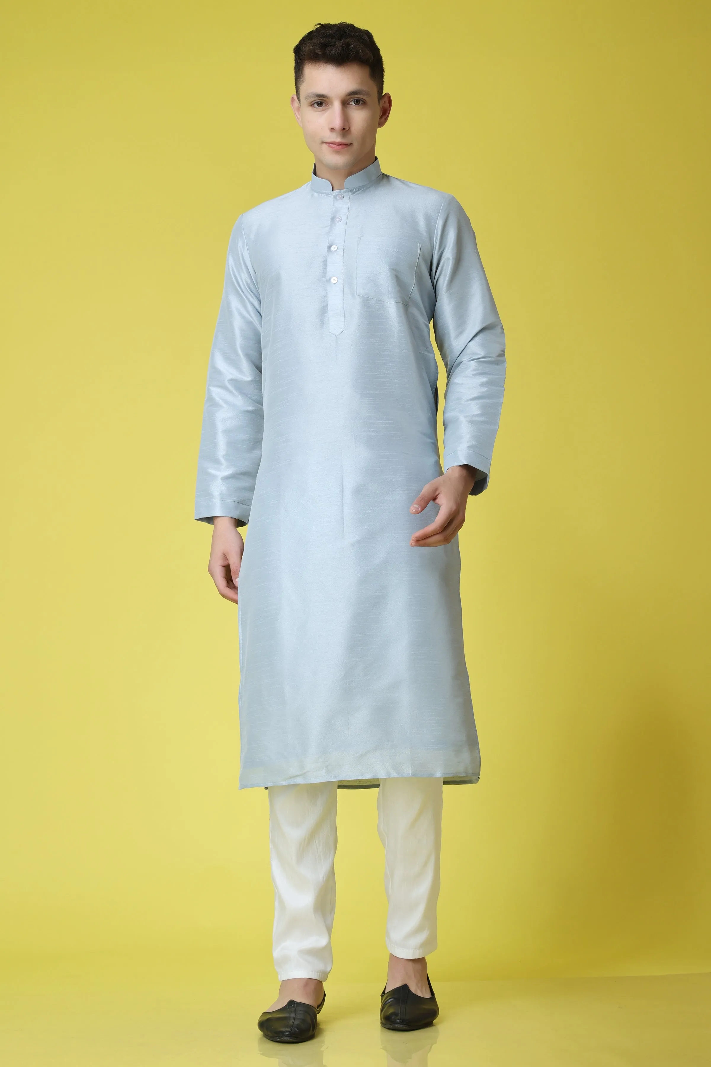 Midnight Rain Silk Kurta Pajama