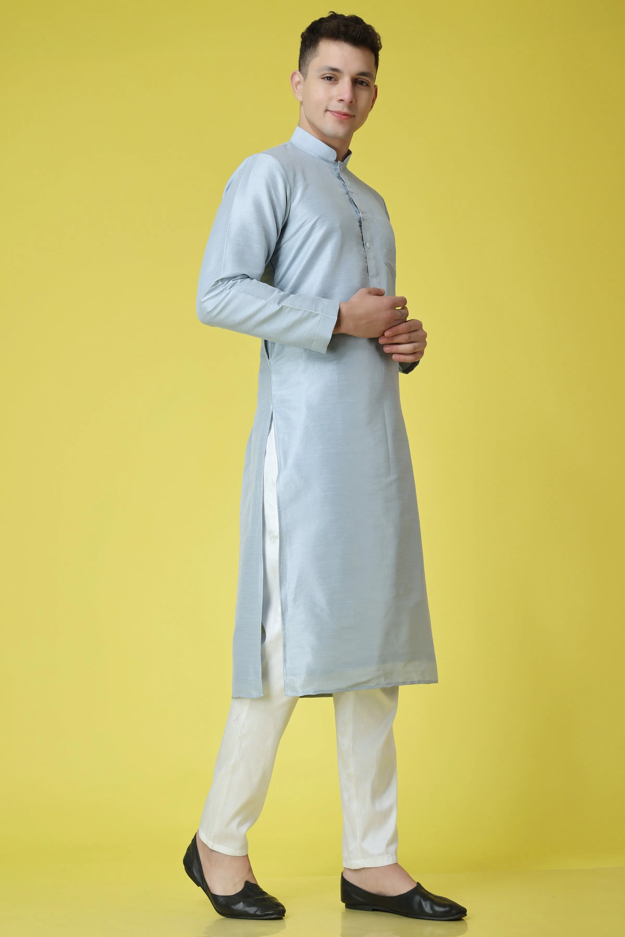 Midnight Rain Silk Kurta Pajama