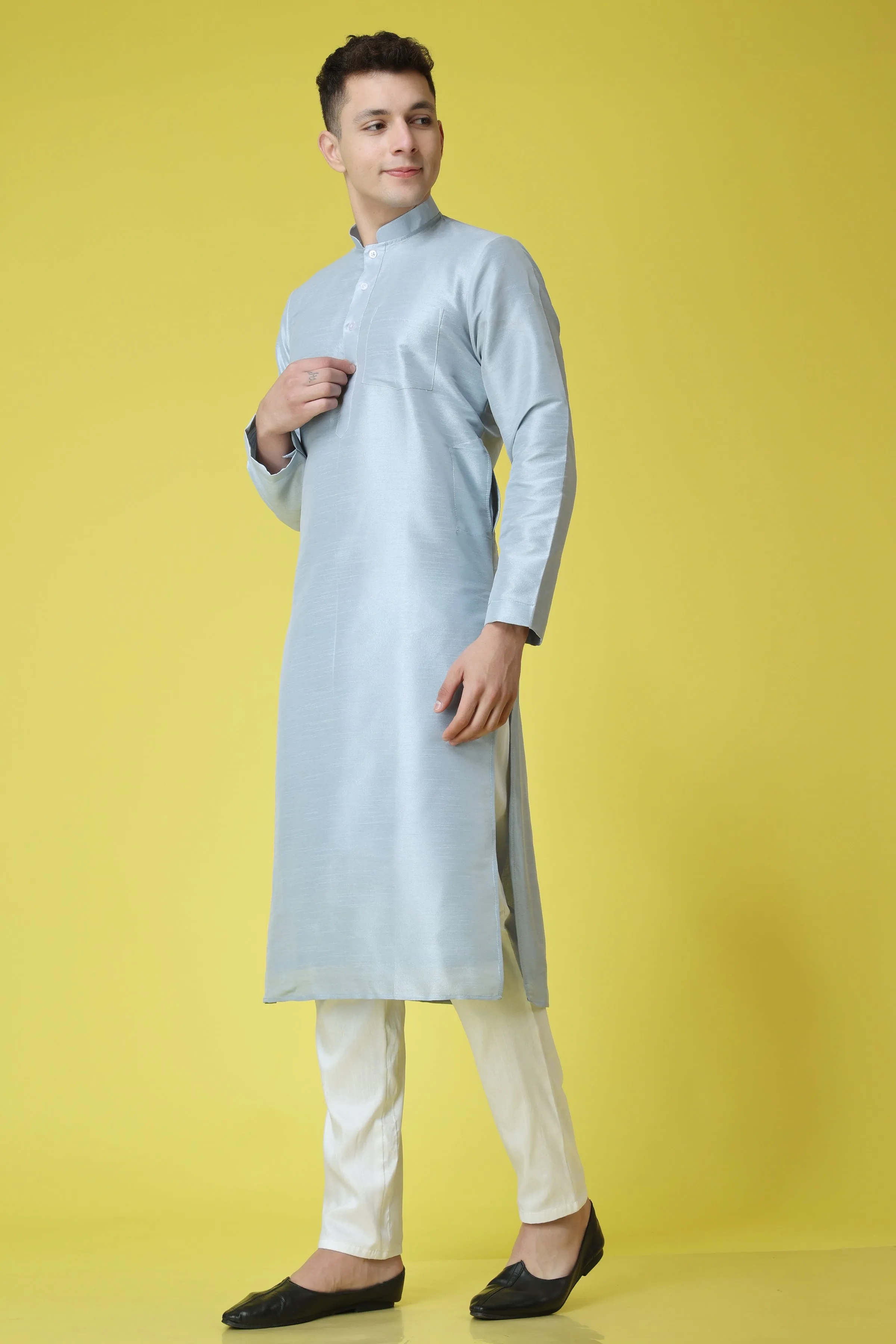 Midnight Rain Silk Kurta Pajama