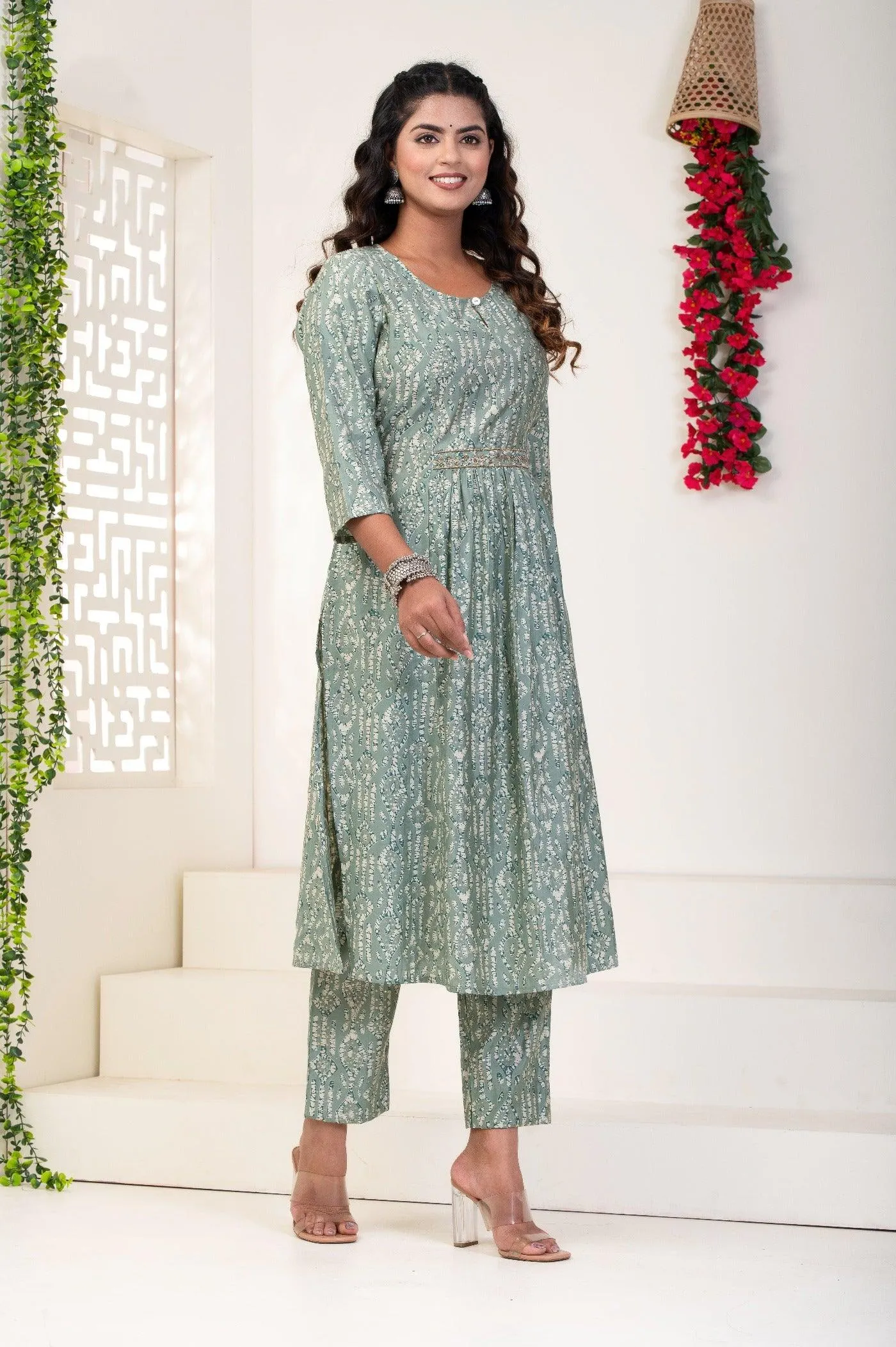 Modal Chanderi Fine Fabric in a Mesmerizing Blue Kurti Set