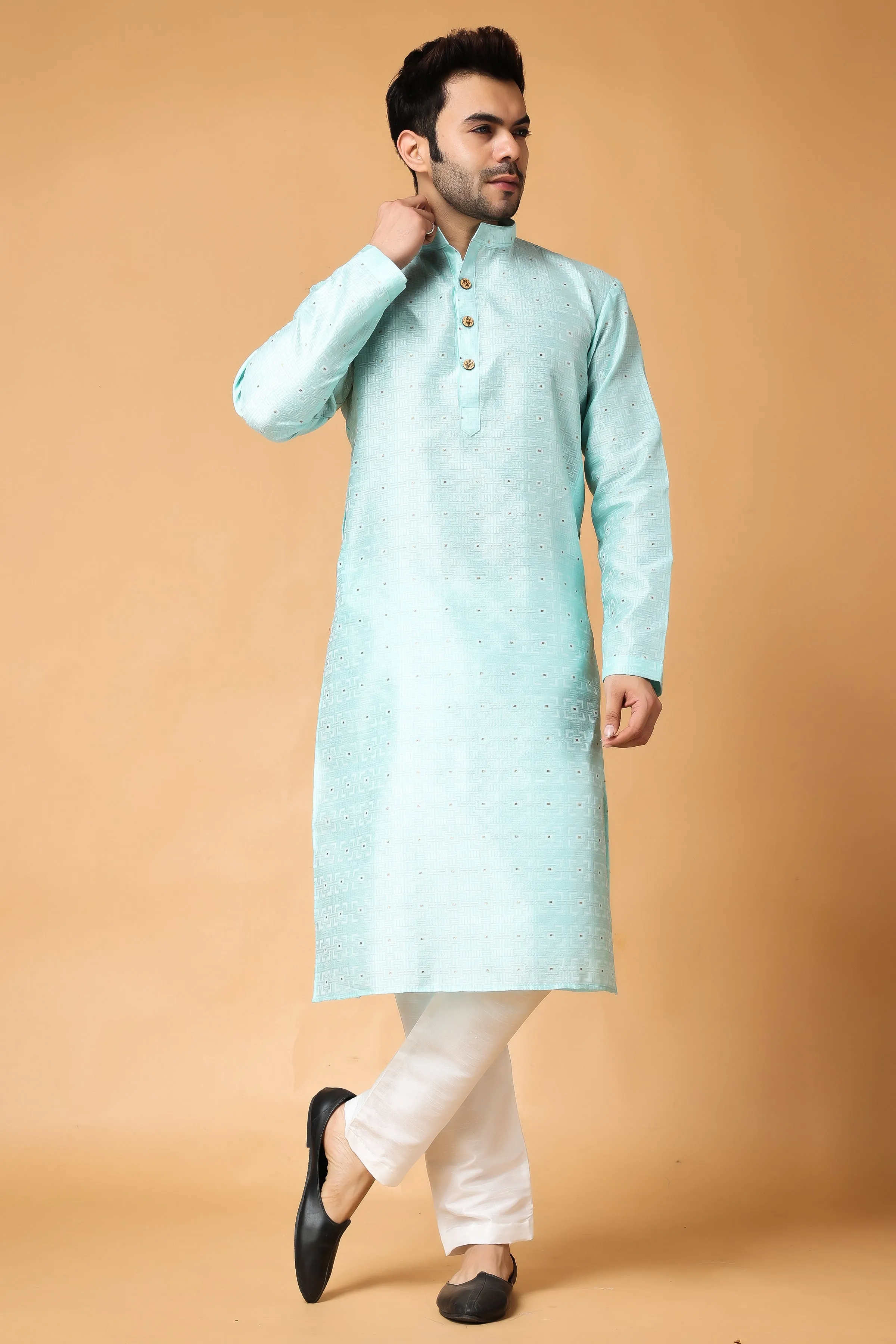 Moonlit Jacquard Woven Kurta Pajama