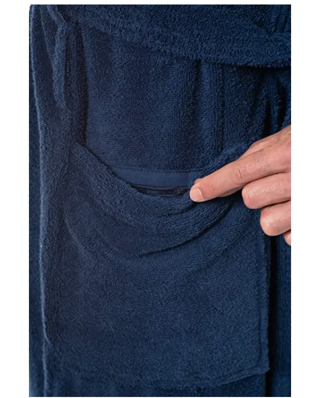 Morgenstern Men's Hooded Bathrobe (Blue)