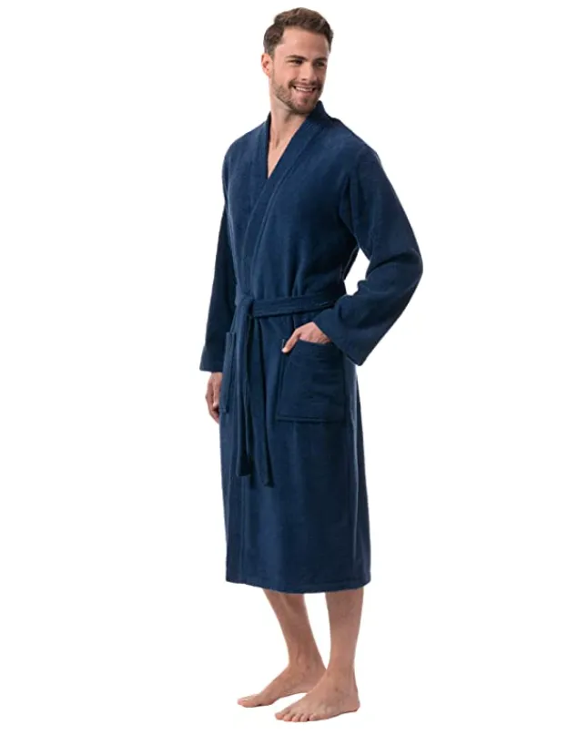 Morgenstern Men's Hooded Bathrobe (Blue)