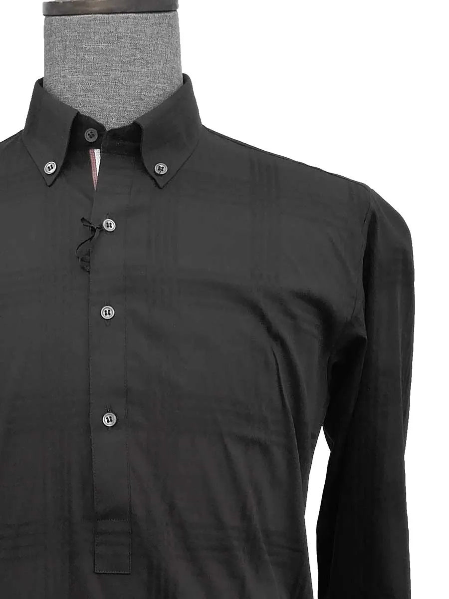 Nabeel & Aqeel Kurta Pajama Cotton Regular Black Check Button Down Pearl Button NKPR0005