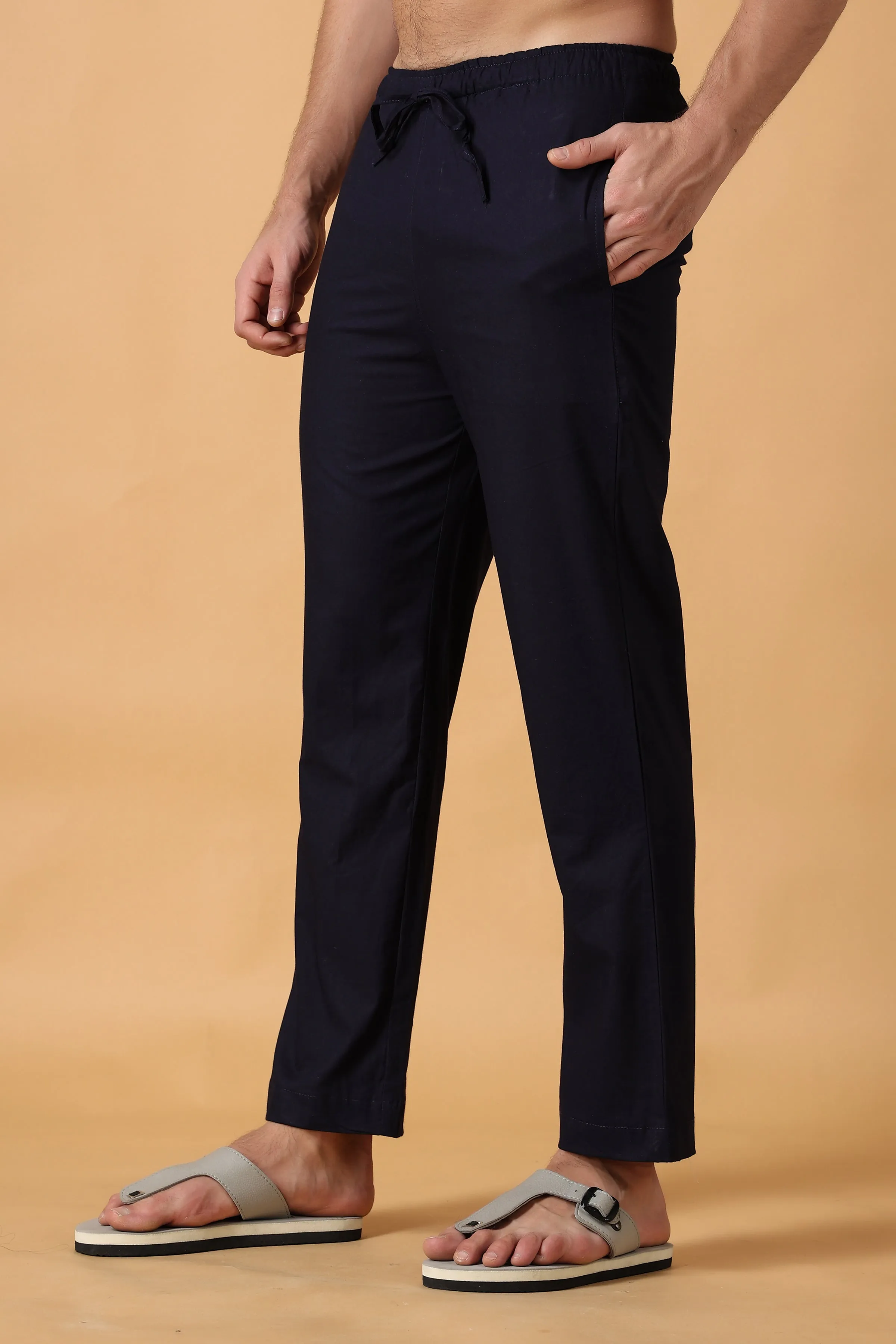 Navy Blue Cotton Pant Pajama