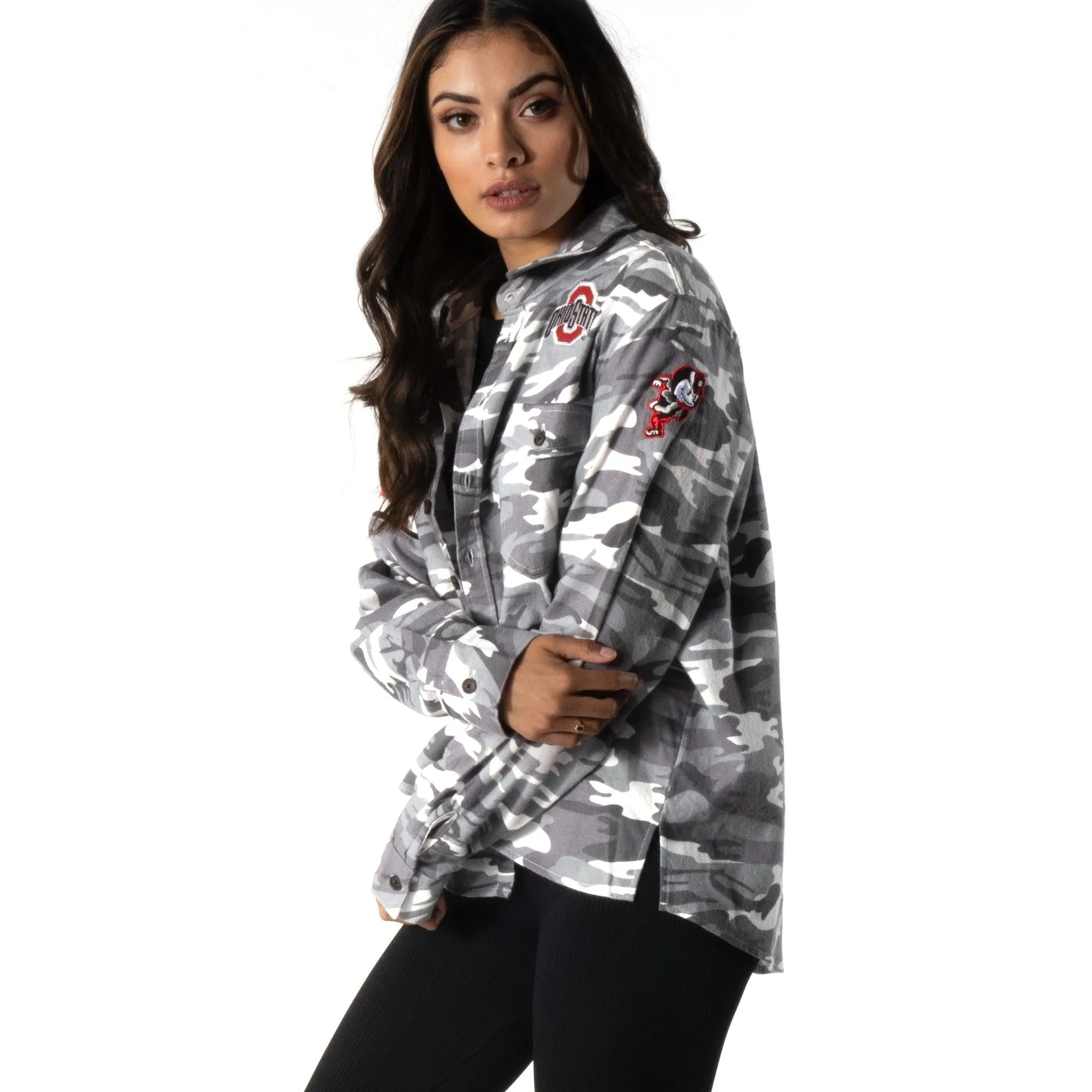 Ohio State Buckeyes Camo Flannel Shirt