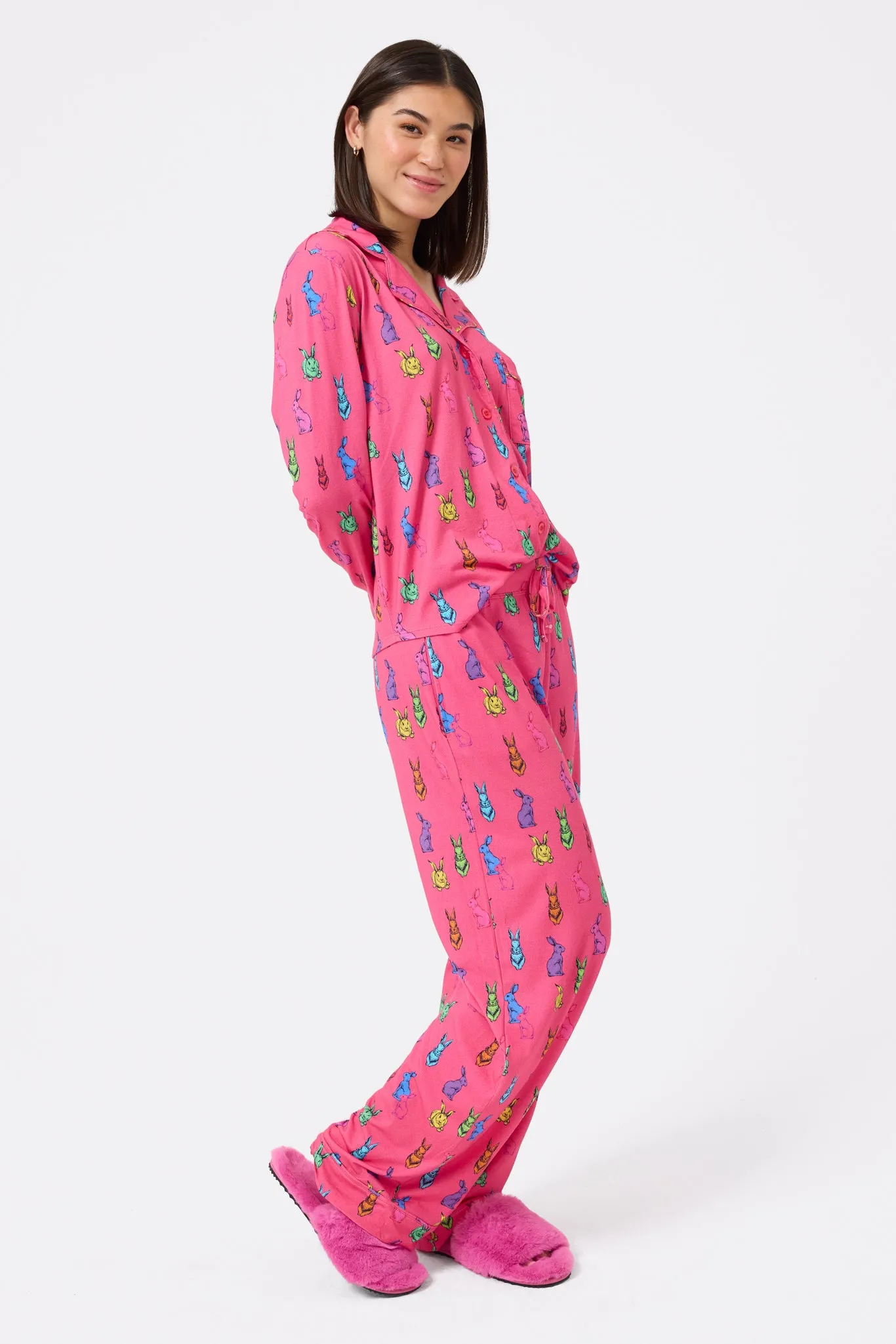 Pajama Set in Barbie Girl Pink Bunnies