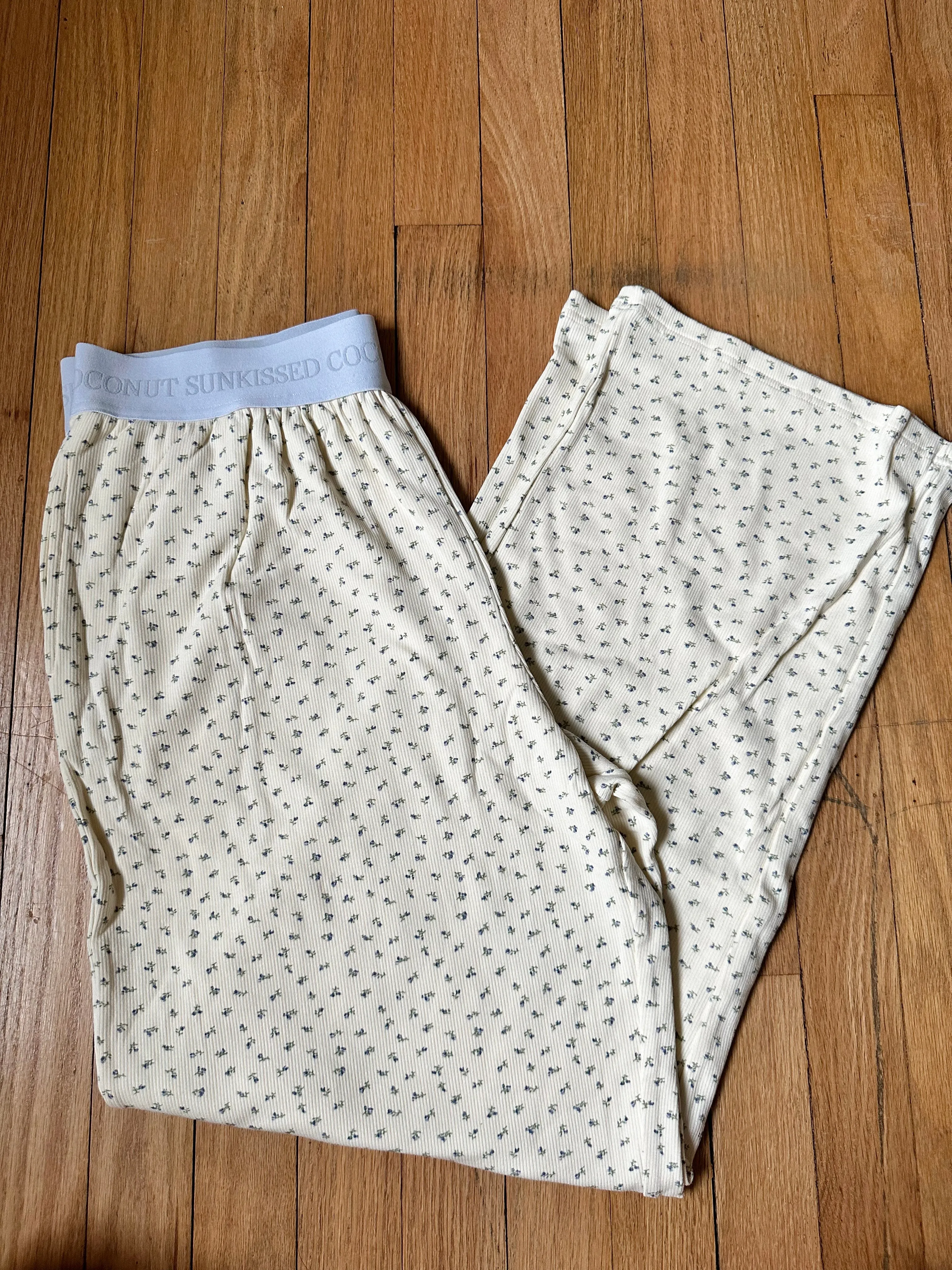 Pale Floral Pajama Pants