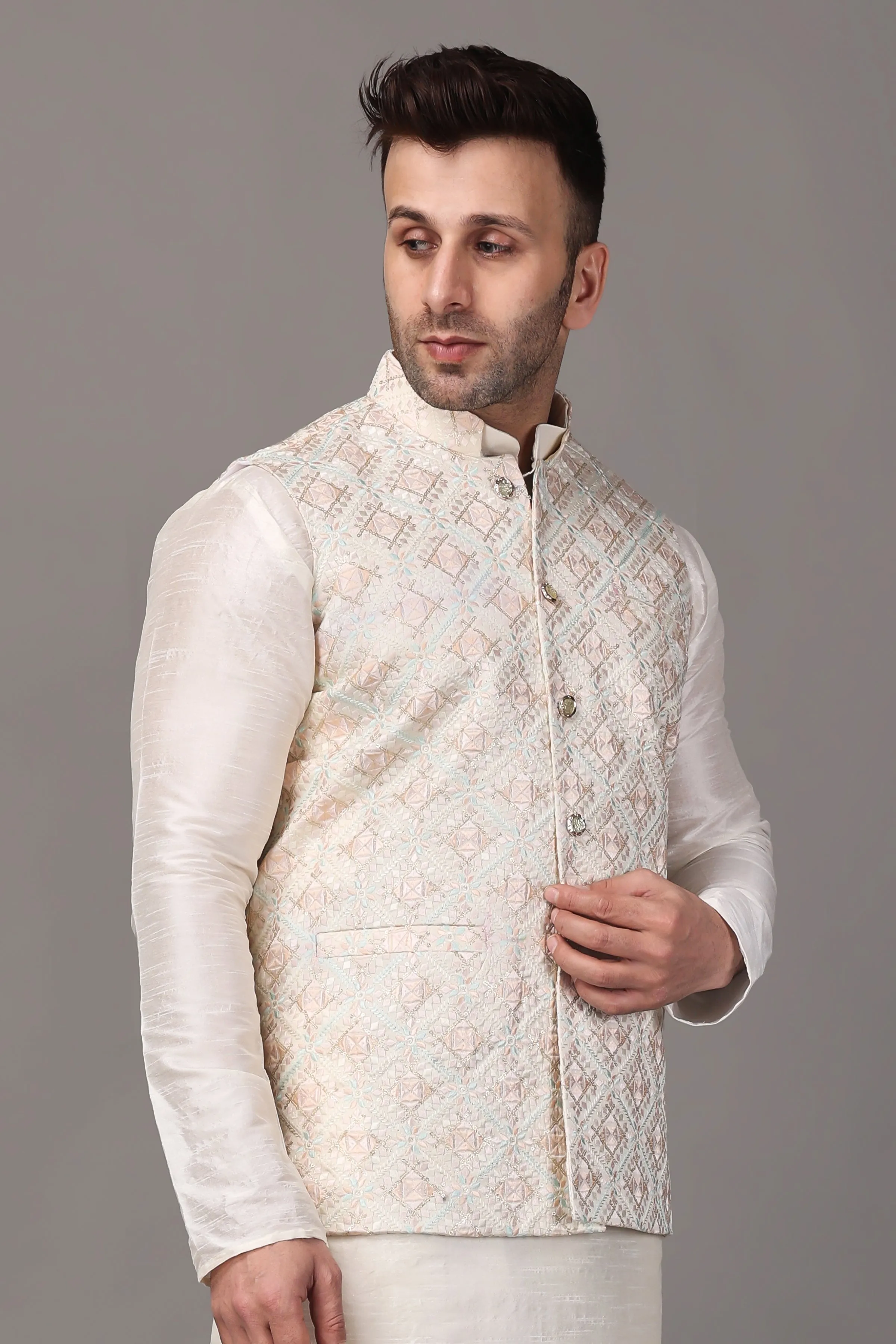 Pastel Sparkle Kurta Vasket Set