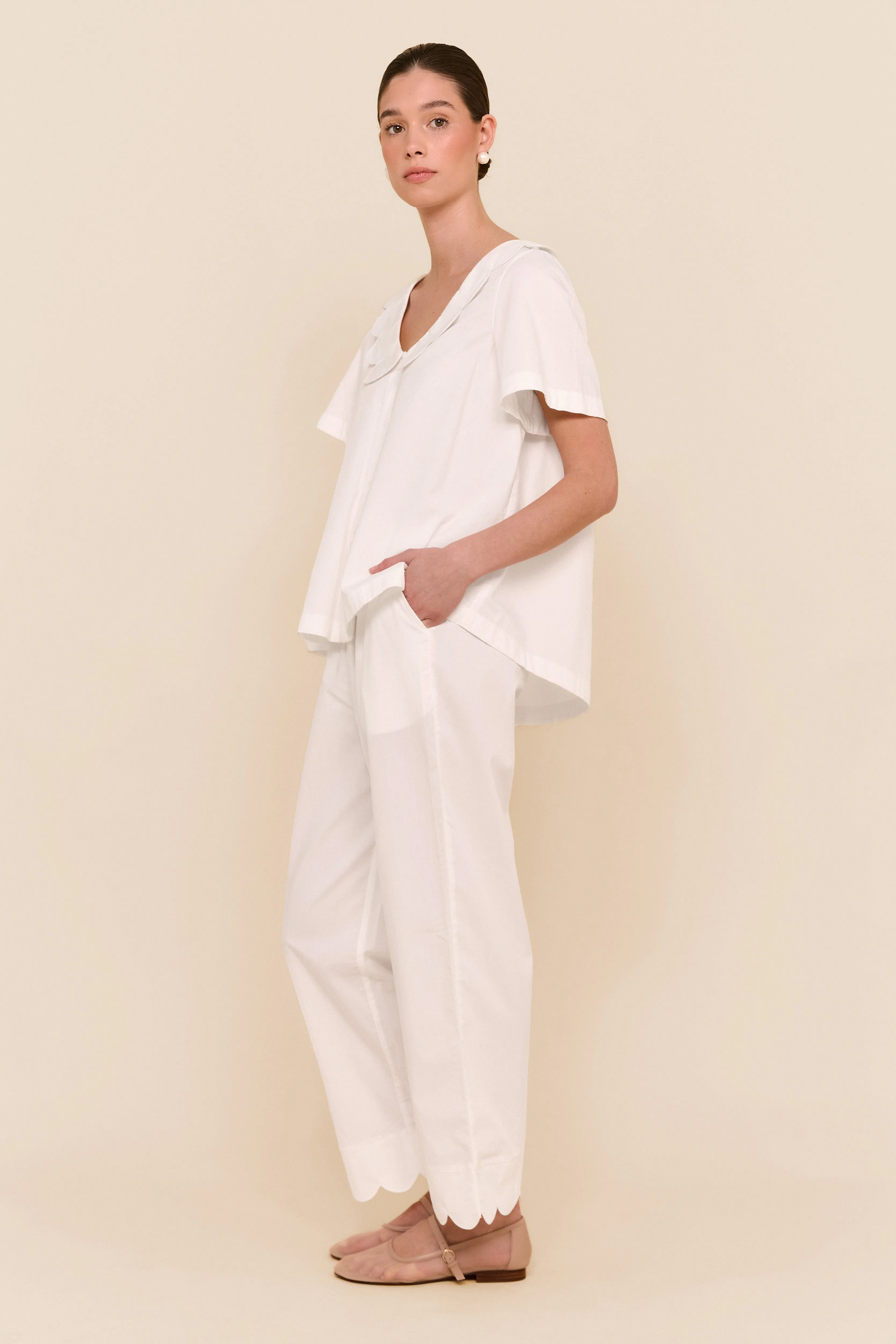 Penelope Sleep Set - Pants - Cotton Modal - Off White