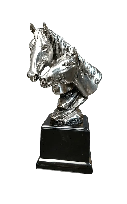 Richard Cooper Mare and Foal Nickel Resin Sculpture