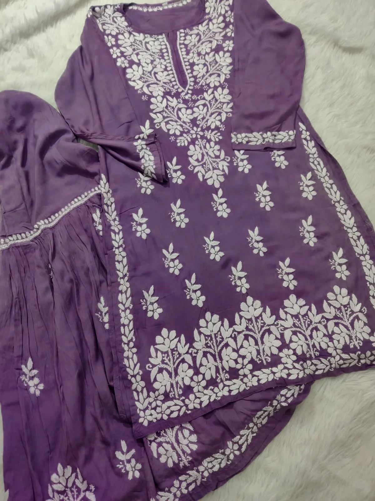 Ritu Modal Chikankari Gharara Set