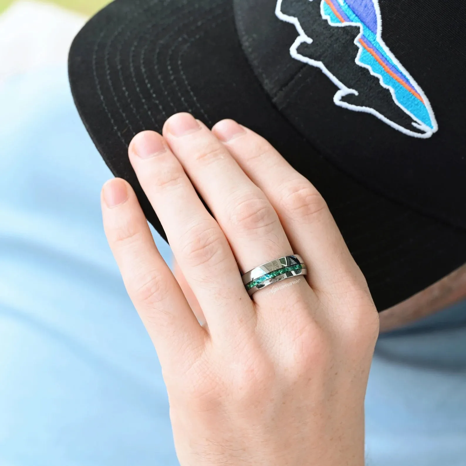 Skye Moss Agate Couples Ring