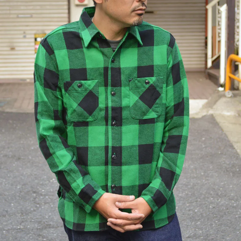 SUGAR CANE "SC29357" TWILL CHECK L/S WORK SHIRT