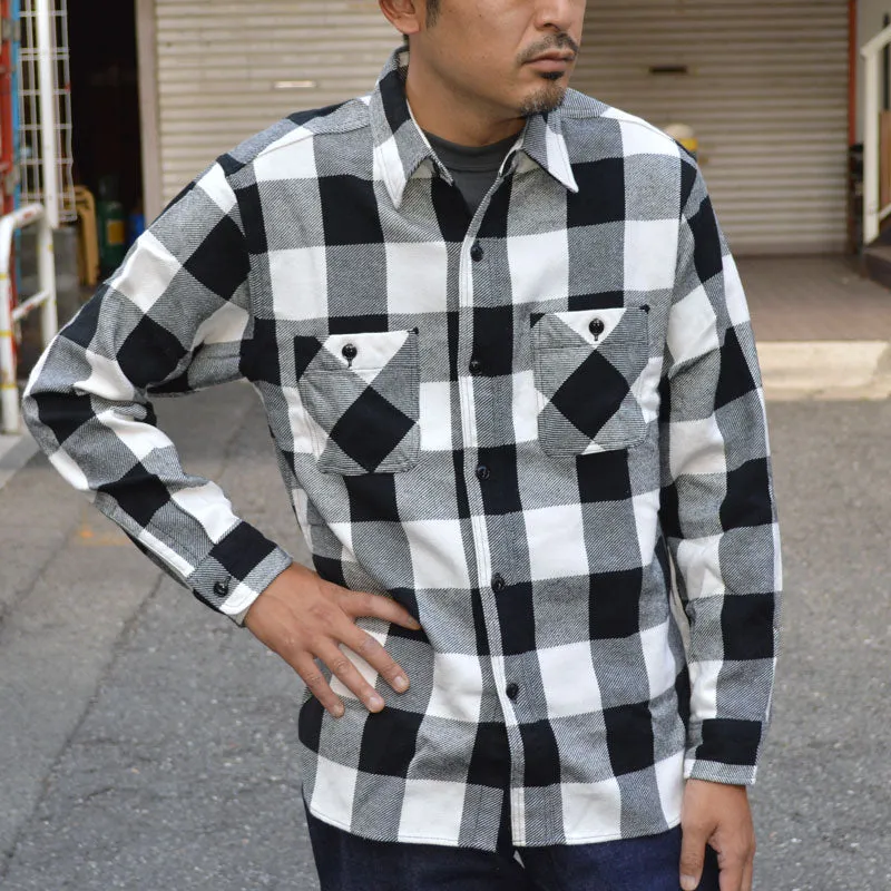 SUGAR CANE "SC29357" TWILL CHECK L/S WORK SHIRT