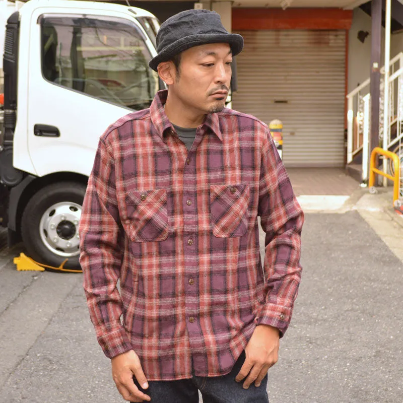 SUGAR CANE "SC29359" TWILL CHECK L/S WORK SHIRT