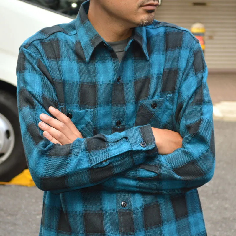 SUGAR CANE "SC29359" TWILL CHECK L/S WORK SHIRT