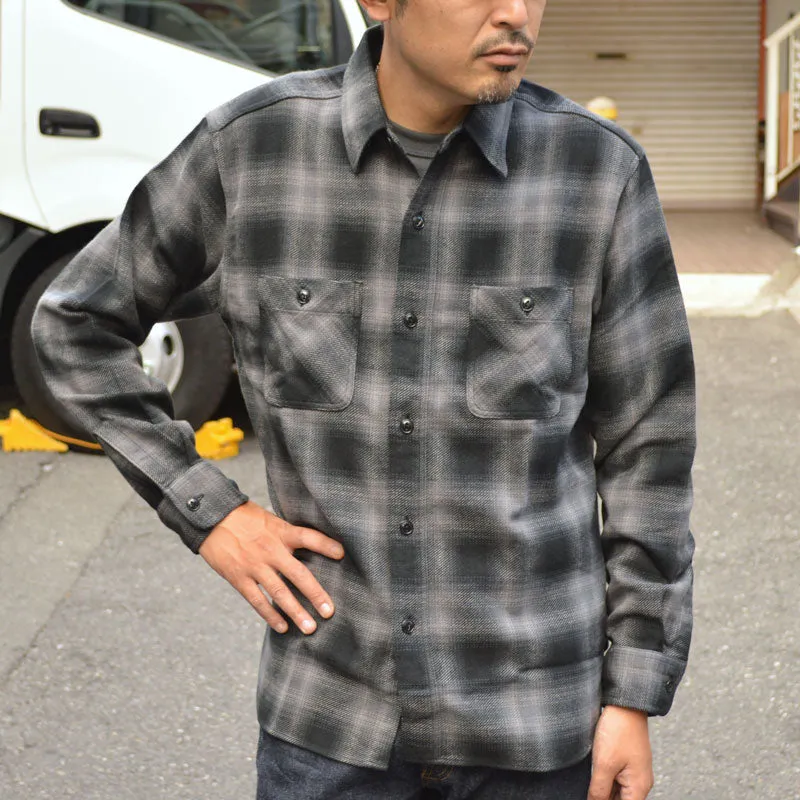 SUGAR CANE "SC29359" TWILL CHECK L/S WORK SHIRT