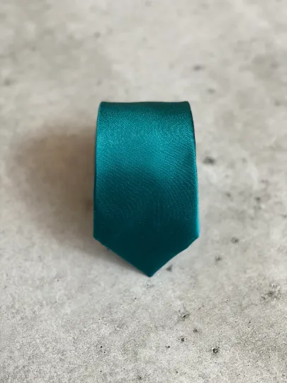 Teal Satin Silk Bow Tie