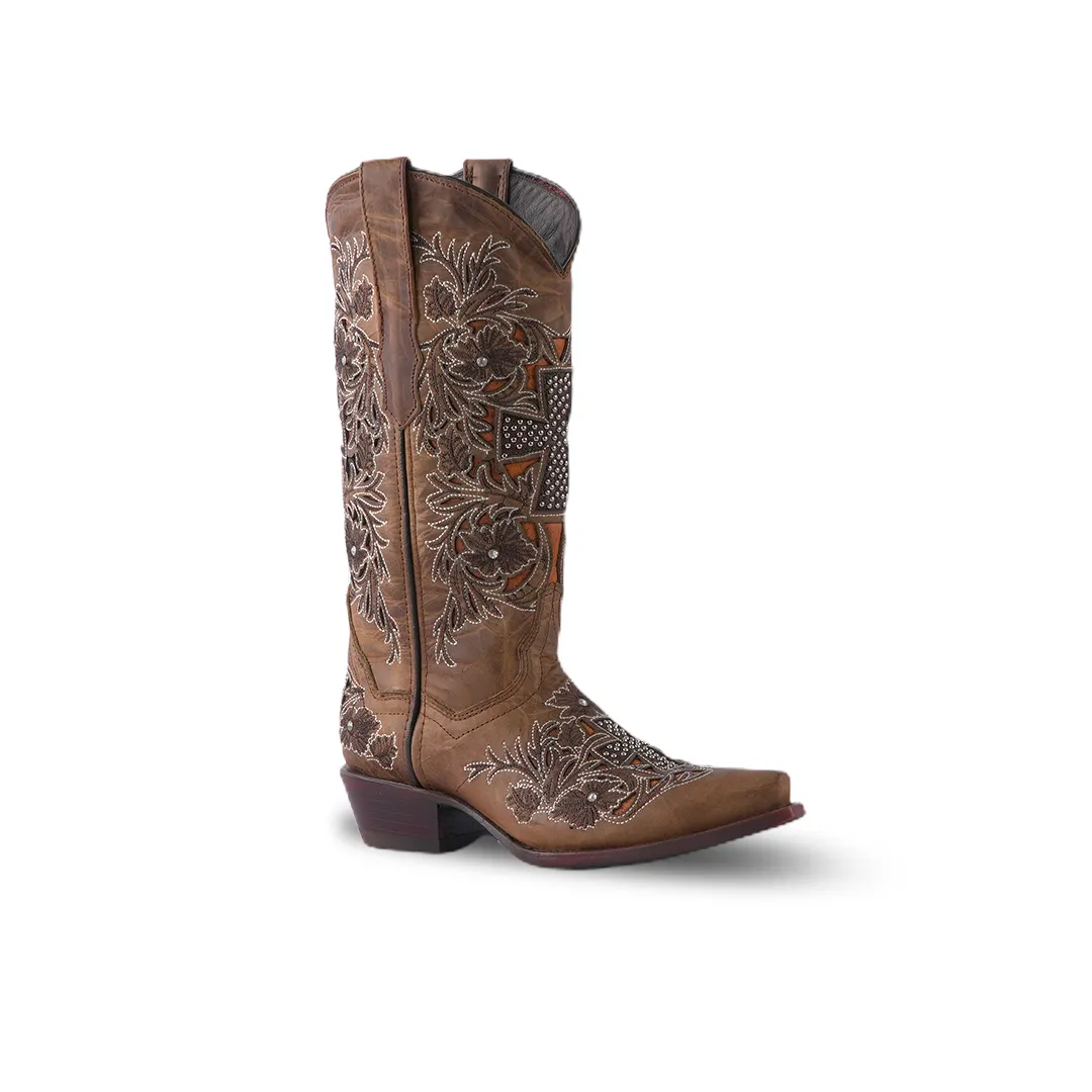 Texas Country Women's Western Boot Cedro Camel E733