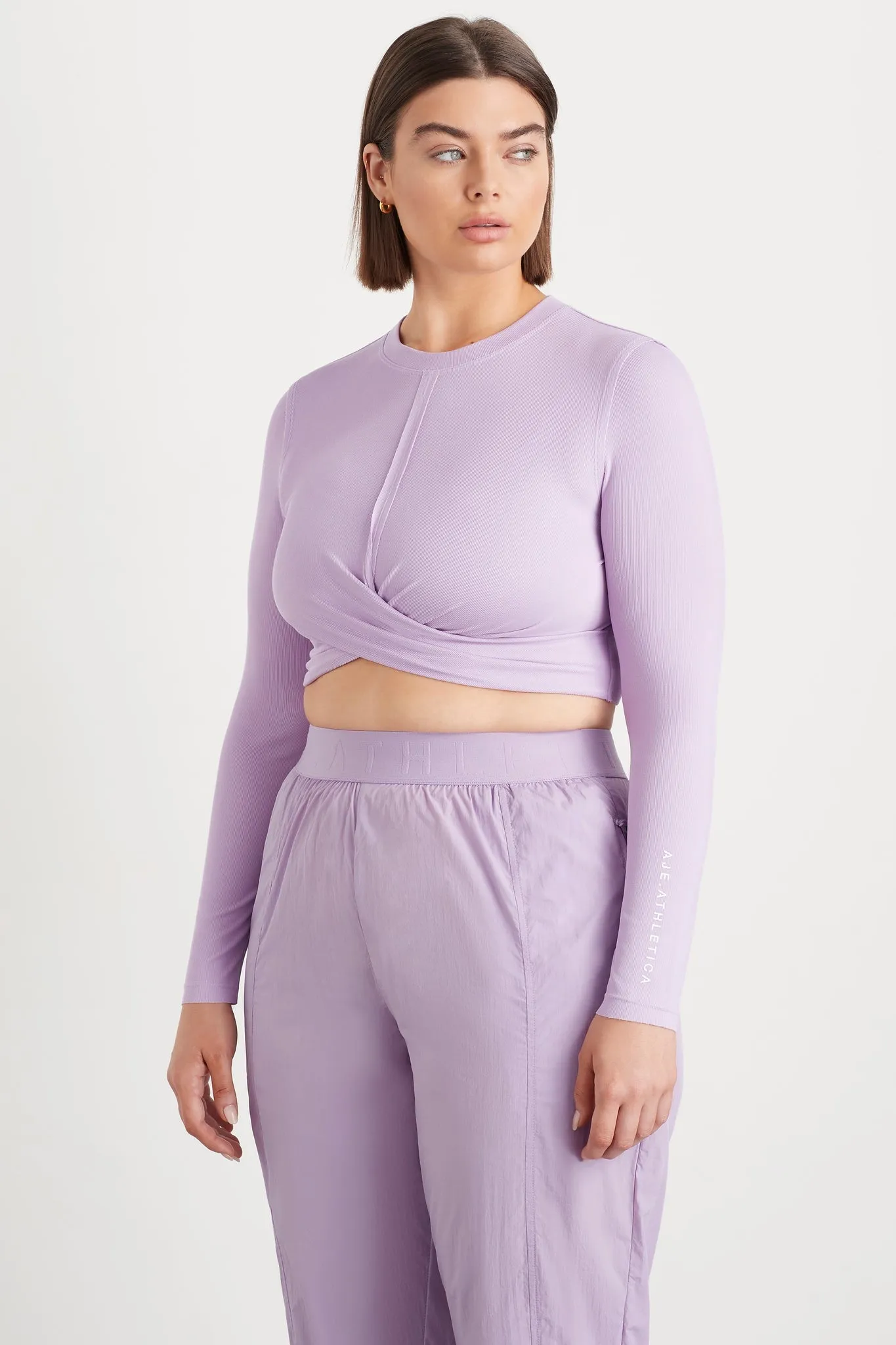 Twist Front Long Sleeve Crop Top 328