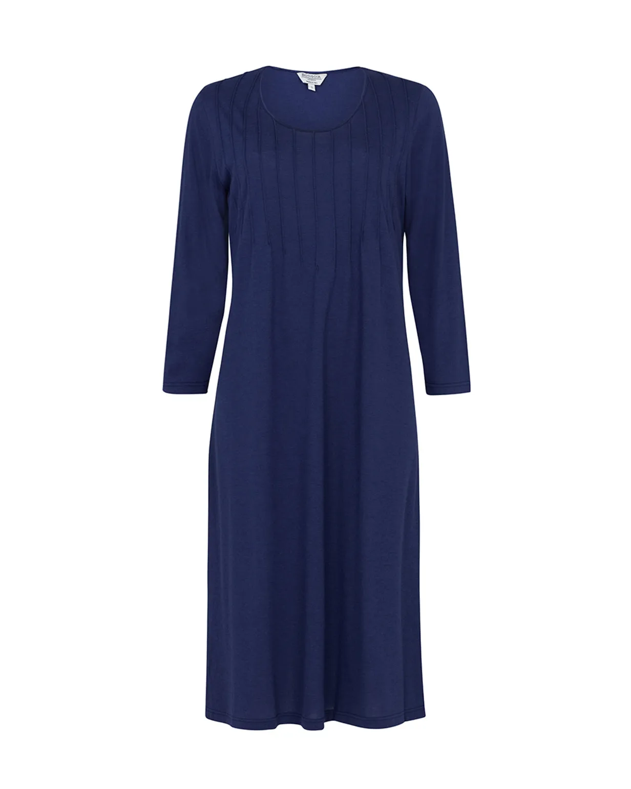 Women's French Pleat Midi Nightdress - Midnight
