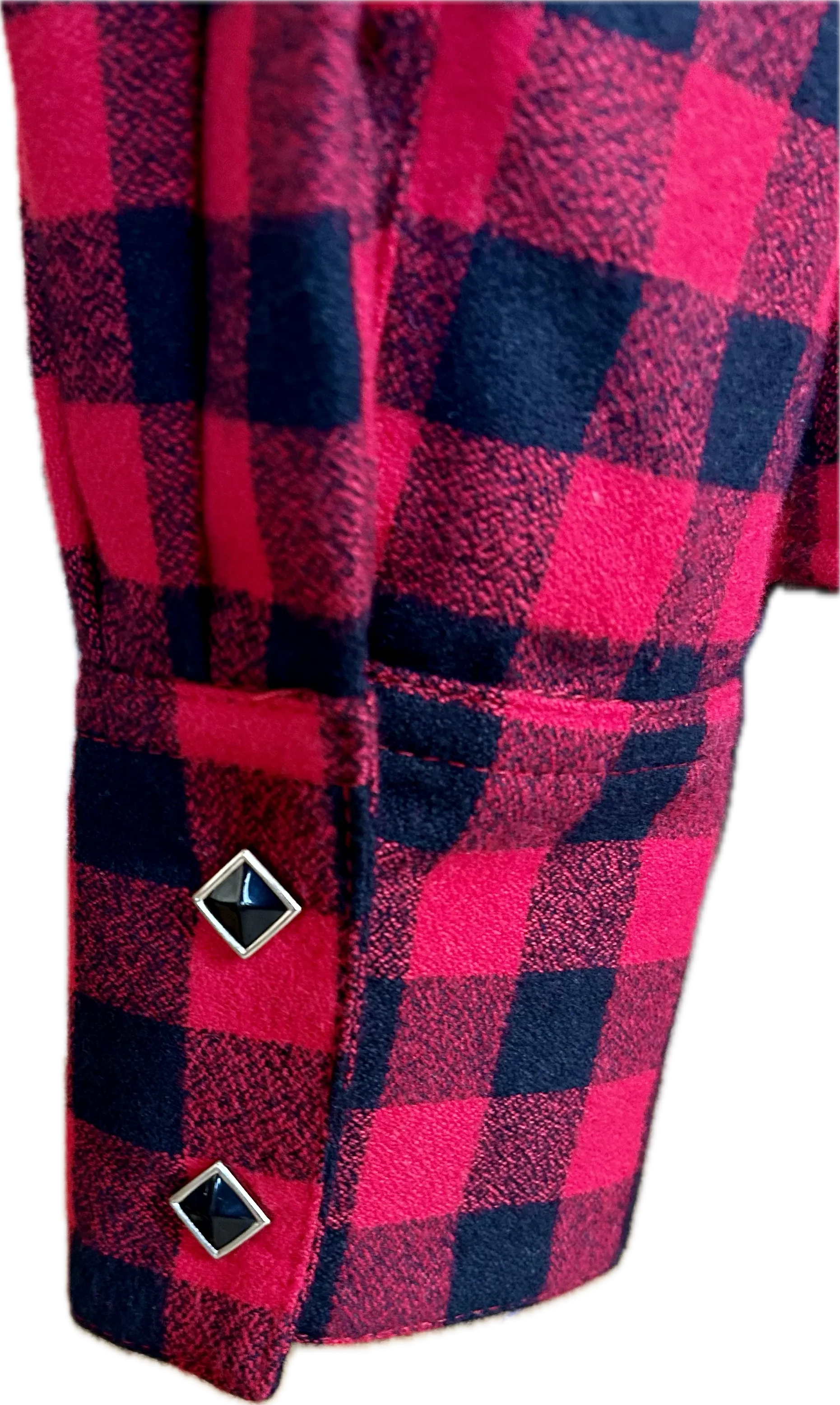 Women's Plush Red & Black Buffalo Check Flannel Western Shirt